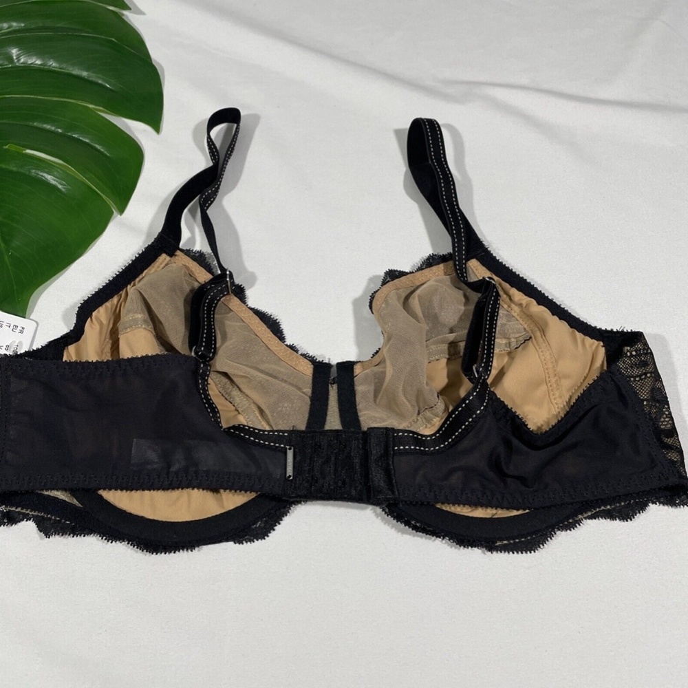 NWT Chantelle [ 38D US ] Rive Gauche Full Coverage Bra in Black/Tan - Picture 9 of 12